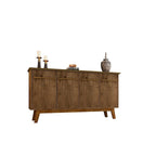 Credenza Yonkers 62.99 con gambe in legno massello e 2 ante in bianco sporco e cannella