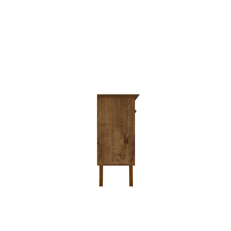 Credenza Yonkers 62.99 con gambe in legno massello e 2 ante in bianco sporco e cannella