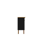 Credenza Yonkers 62.99 con gambe in legno massello e 2 ante in bianco sporco e cannella