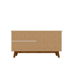 Credenza Yonkers 62.99 con gambe in legno massello e 2 ante in bianco sporco e cannella