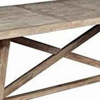 Tavolo da pranzo in legno in stile rustico con prolunga rimovibile, marrone invecchiato