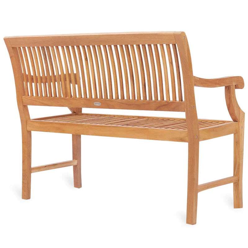 Panchina Chic Teak Castle da esterni in legno di teak per patio e giardino, con braccioli, 120 cm