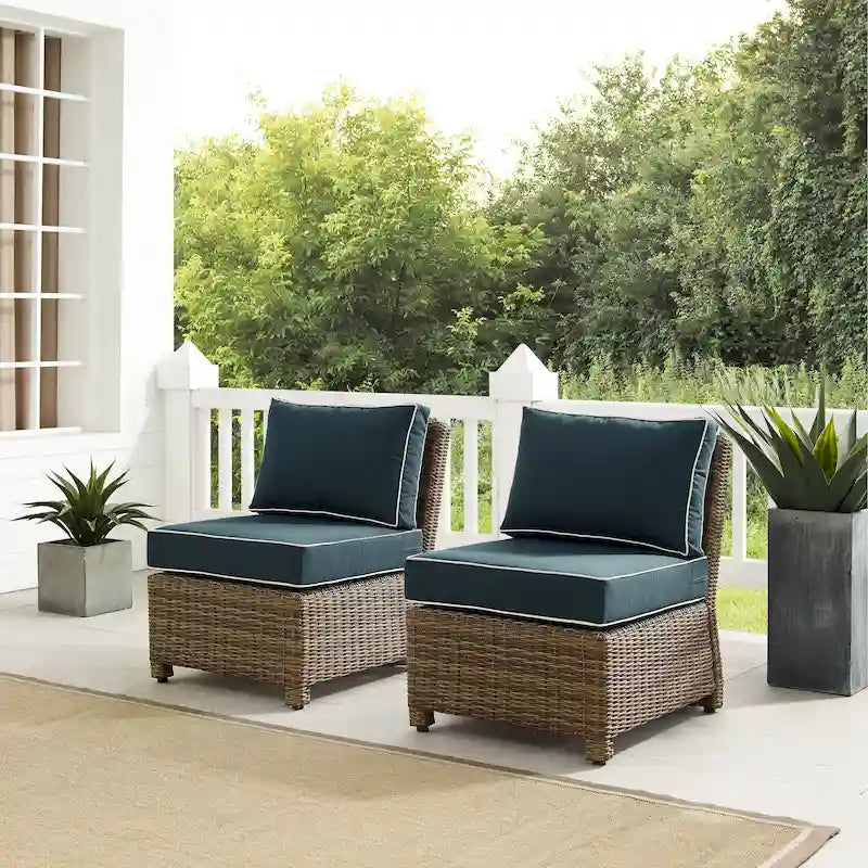 Set di sedie da esterno in vimini Crosley Bradenton 2 pezzi - Marrone invecchiato