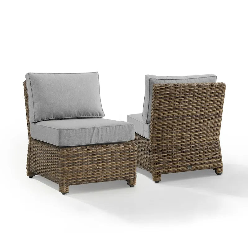Set di sedie da esterno in vimini Crosley Bradenton 2 pezzi - Marrone invecchiato