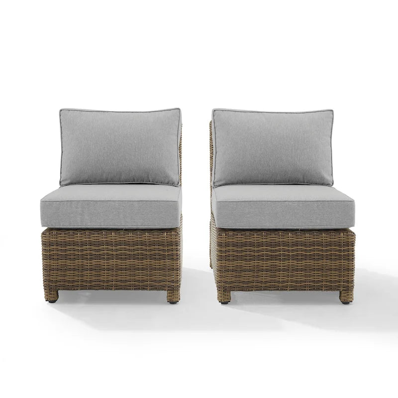 Set di sedie da esterno in vimini Crosley Bradenton 2 pezzi - Marrone invecchiato