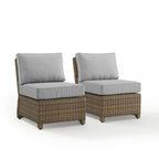 Set di sedie da esterno in vimini Crosley Bradenton 2 pezzi - Marrone invecchiato