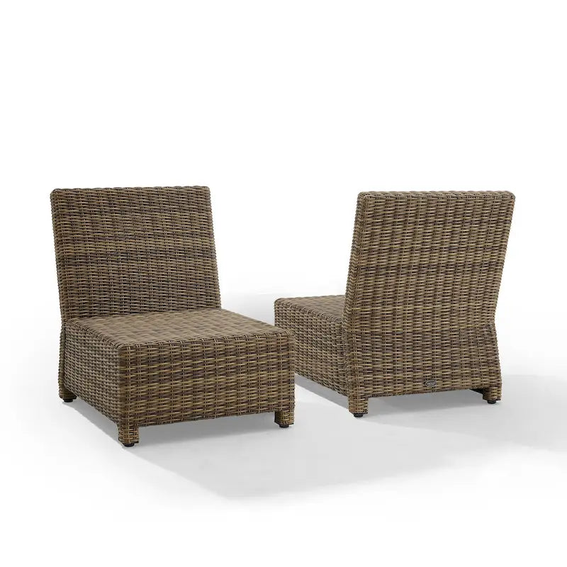 Set di sedie da esterno in vimini Crosley Bradenton 2 pezzi - Marrone invecchiato