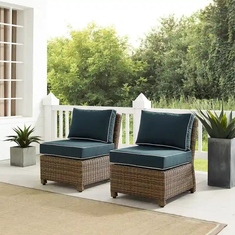 Set di sedie da esterno in vimini Crosley Bradenton 2 pezzi - Marrone invecchiato
