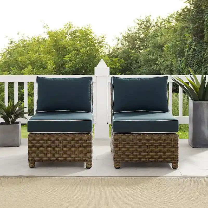 Set di sedie da esterno in vimini Crosley Bradenton 2 pezzi - Marrone invecchiato