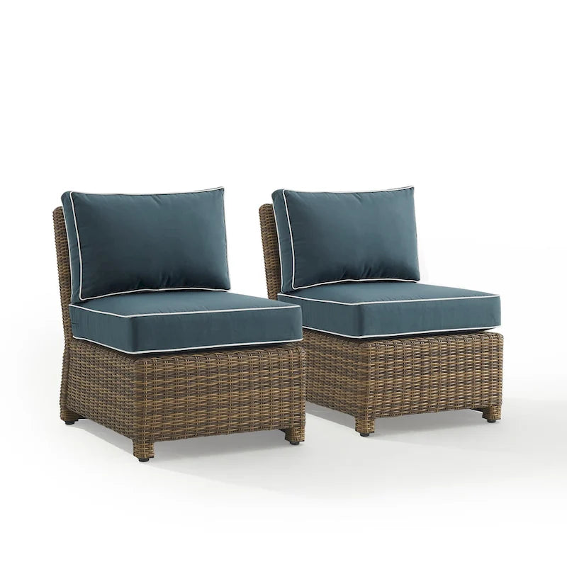Set di sedie da esterno in vimini Crosley Bradenton 2 pezzi - Marrone invecchiato