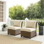 Set di sedie da esterno in vimini Crosley Bradenton 2 pezzi - Marrone invecchiato