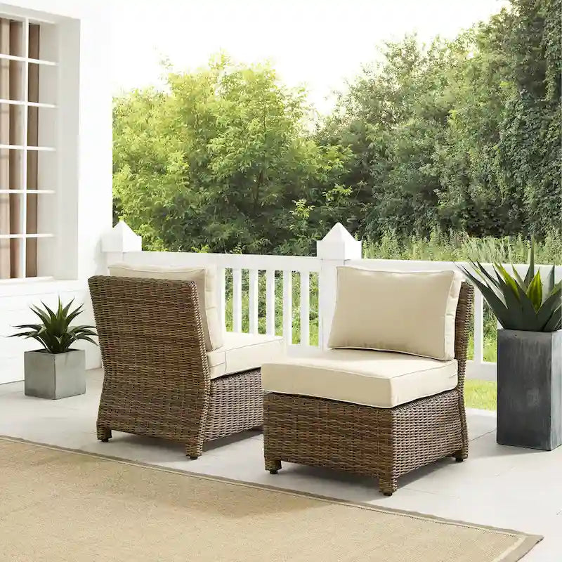 Set di sedie da esterno in vimini Crosley Bradenton 2 pezzi - Marrone invecchiato