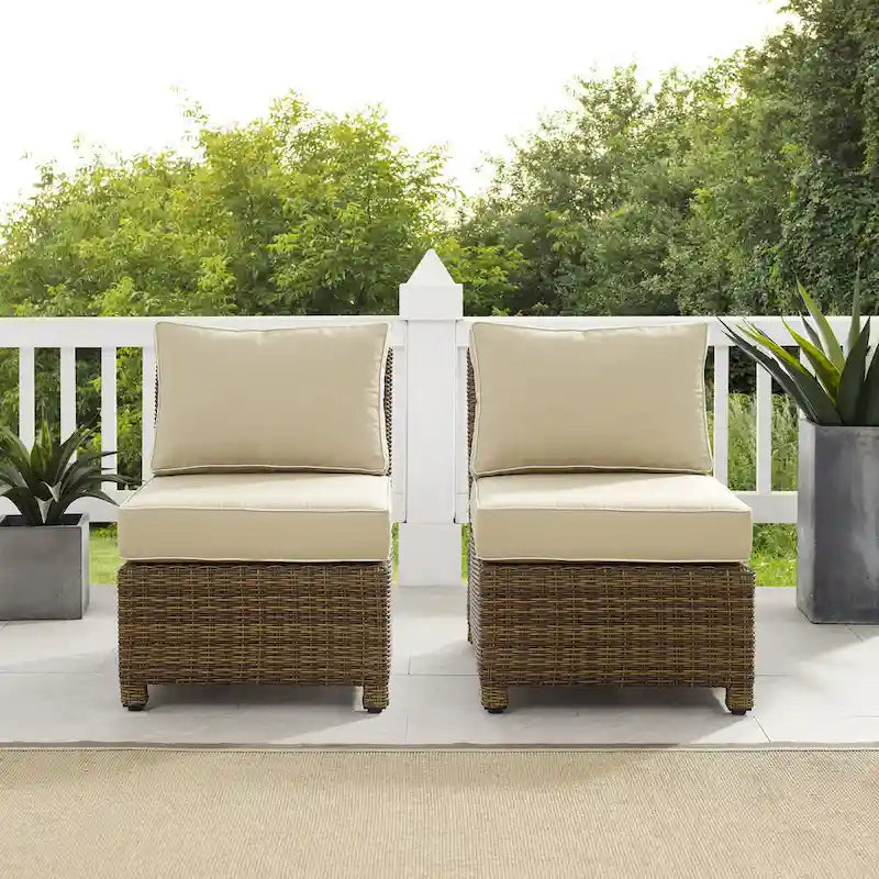 Set di sedie da esterno in vimini Crosley Bradenton 2 pezzi - Marrone invecchiato