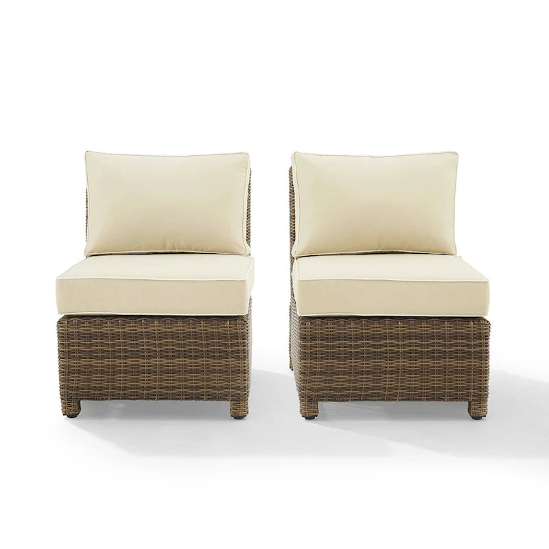 Set di sedie da esterno in vimini Crosley Bradenton 2 pezzi - Marrone invecchiato