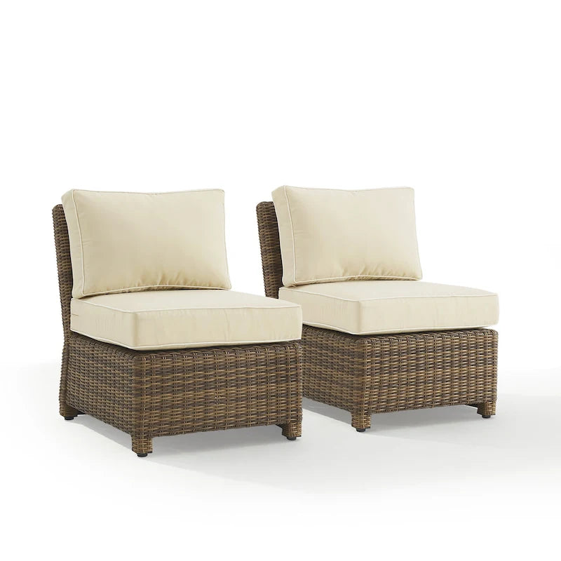 Set di sedie da esterno in vimini Crosley Bradenton 2 pezzi - Marrone invecchiato