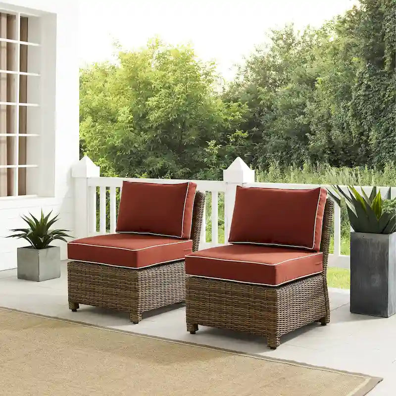 Set di sedie da esterno in vimini Crosley Bradenton 2 pezzi - Marrone invecchiato