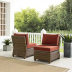 Set di sedie da esterno in vimini Crosley Bradenton 2 pezzi - Marrone invecchiato