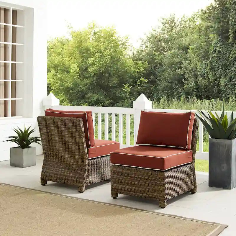 Set di sedie da esterno in vimini Crosley Bradenton 2 pezzi - Marrone invecchiato