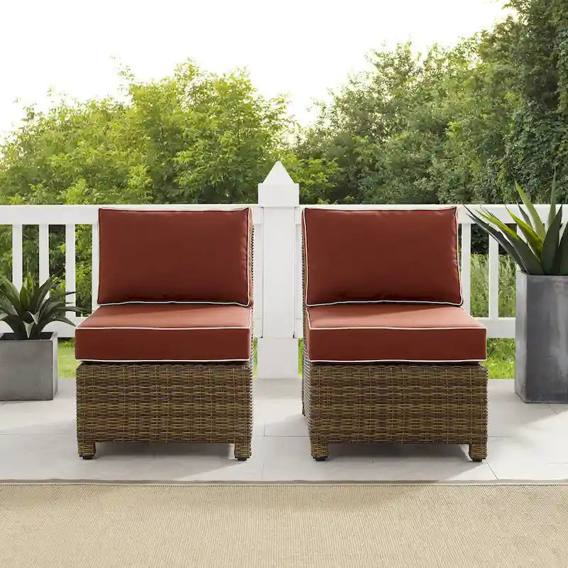 Set di sedie da esterno in vimini Crosley Bradenton 2 pezzi - Marrone invecchiato