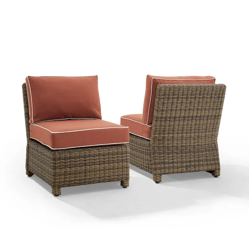 Set di sedie da esterno in vimini Crosley Bradenton 2 pezzi - Marrone invecchiato