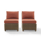 Set di sedie da esterno in vimini Crosley Bradenton 2 pezzi - Marrone invecchiato