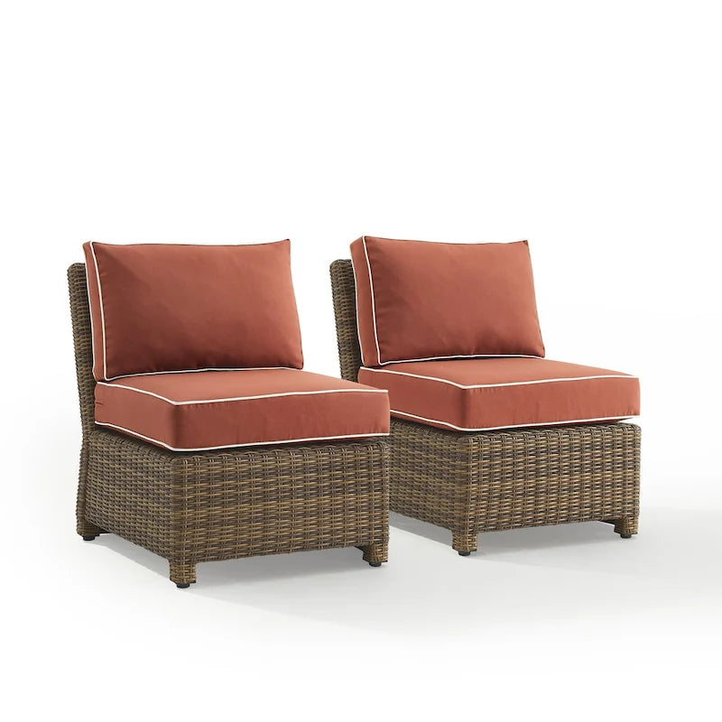 Set di sedie da esterno in vimini Crosley Bradenton 2 pezzi - Marrone invecchiato
