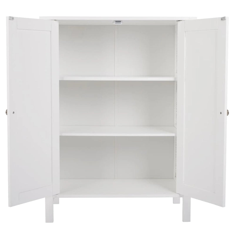 Mobile Bagno Autoportante Regolabile con Doppia Anta Bianca - 60 x 30 x 80 cm