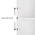 Mobile Bagno Autoportante Regolabile con Doppia Anta Bianca - 60 x 30 x 80 cm