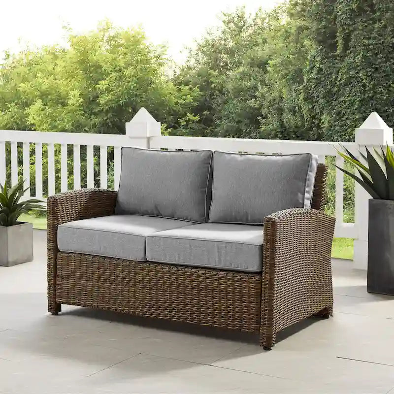 Crosley Bradenton Outdoor Wicker Loveseat - 55 W x 31.75 D x 32.5 H