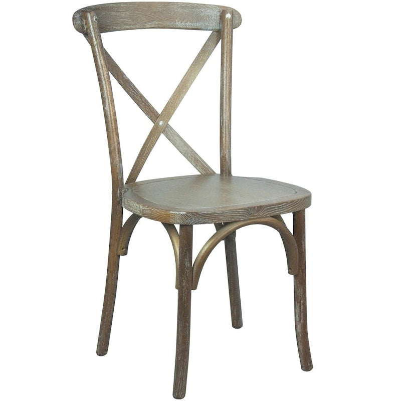 Sedie impilabili moderne in legno massello con schienale a croce per sala da pranzo (set da 2)