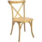 Sedie impilabili moderne in legno massello con schienale a croce per sala da pranzo (set da 2)