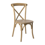 Sedie impilabili moderne in legno massello con schienale a croce per sala da pranzo (set da 2)