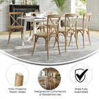 Sedie impilabili moderne in legno massello con schienale a croce per sala da pranzo (set da 2)