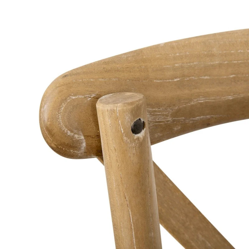 Sedie impilabili moderne in legno massello con schienale a croce per sala da pranzo (set da 2)