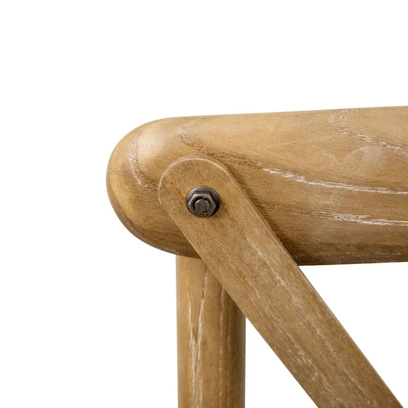 Sedie impilabili moderne in legno massello con schienale a croce per sala da pranzo (set da 2)