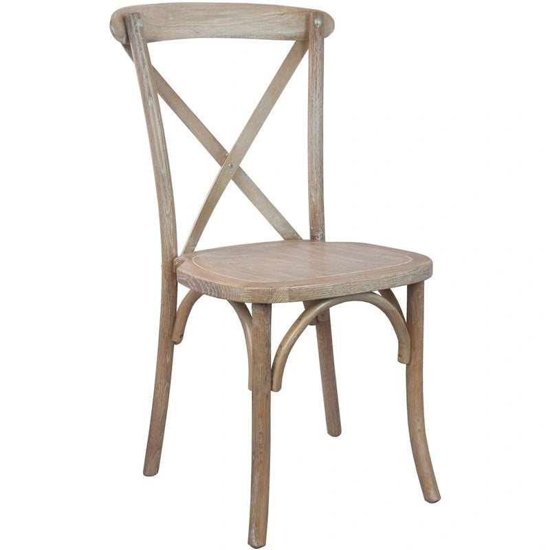 Sedie impilabili moderne in legno massello con schienale a croce per sala da pranzo (set da 2)