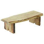 Panca/Fioriera per vasi in legno di robinia con bordo naturale, 90 cm, modello Briar Patch