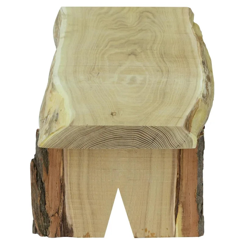 Panca/Fioriera per vasi in legno di robinia con bordo naturale, 90 cm, modello Briar Patch