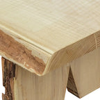 Panca/Fioriera per vasi in legno di robinia con bordo naturale, 90 cm, modello Briar Patch