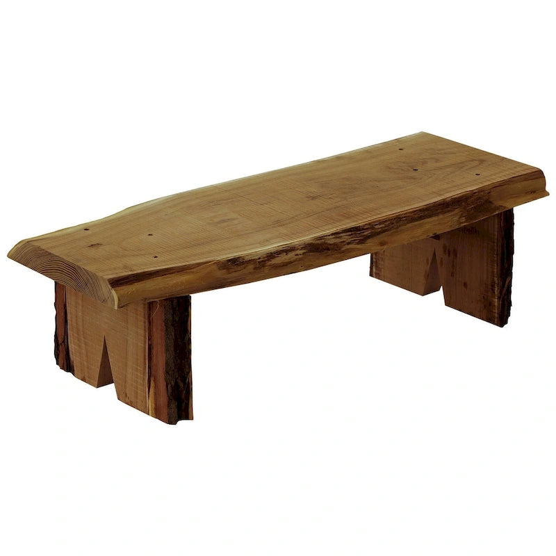 Panca/Fioriera per vasi in legno di robinia con bordo naturale, 90 cm, modello Briar Patch