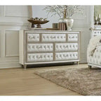 Set camera da letto Justine Ivory e Camel Tufted, 4 pezzi