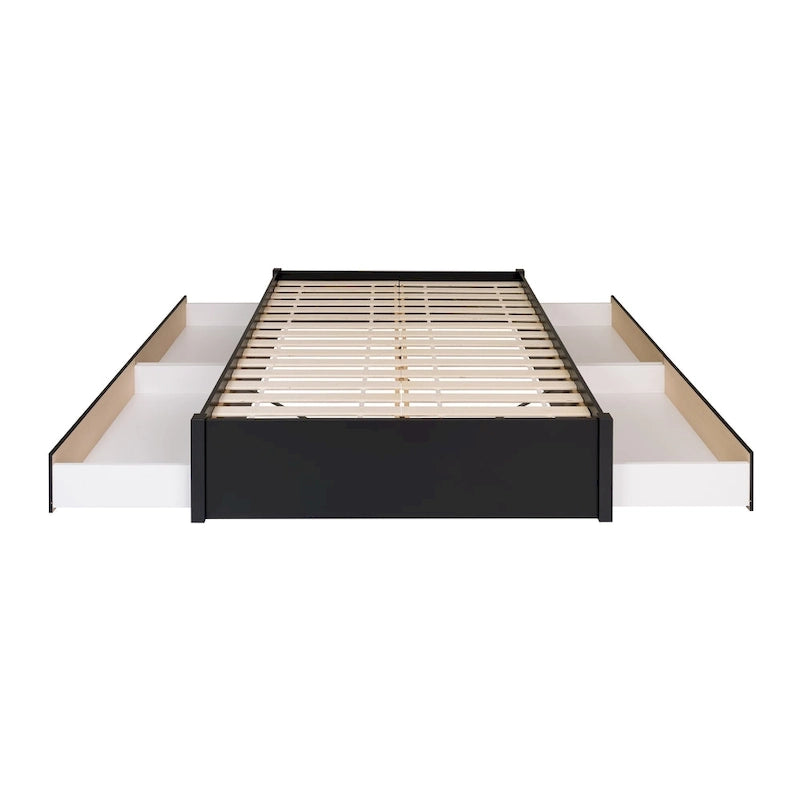 Letto con piattaforma a 4 colonne Prepac Queen Select con cassetti opzionali