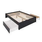 Letto con piattaforma a 4 colonne Prepac Queen Select con cassetti opzionali