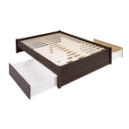 Letto con piattaforma a 4 colonne Prepac Queen Select con cassetti opzionali