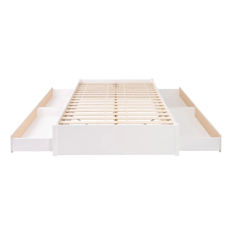 Letto con piattaforma a 4 colonne Prepac Queen Select con cassetti opzionali