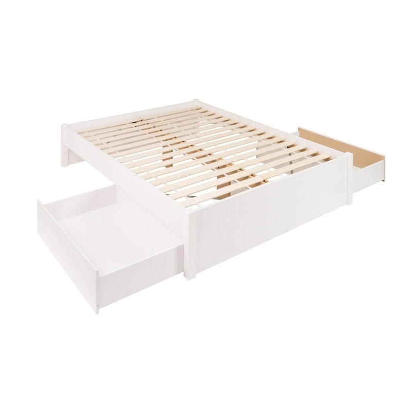 Letto con piattaforma a 4 colonne Prepac Queen Select con cassetti opzionali