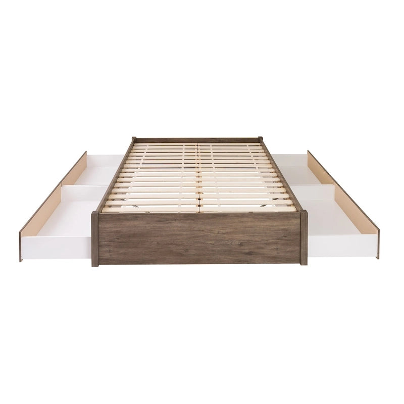 Letto con piattaforma a 4 colonne Prepac Queen Select con cassetti opzionali
