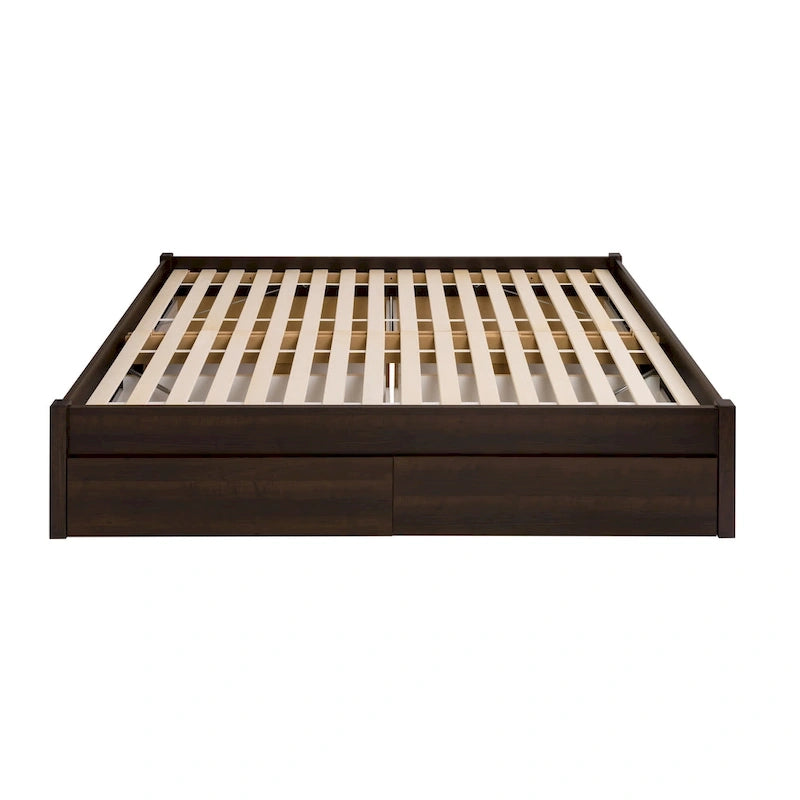 Letto con piattaforma a 4 colonne Prepac Queen Select con cassetti opzionali