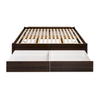 Letto con piattaforma a 4 colonne Prepac Queen Select con cassetti opzionali