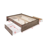 Letto con piattaforma a 4 colonne Prepac Queen Select con cassetti opzionali